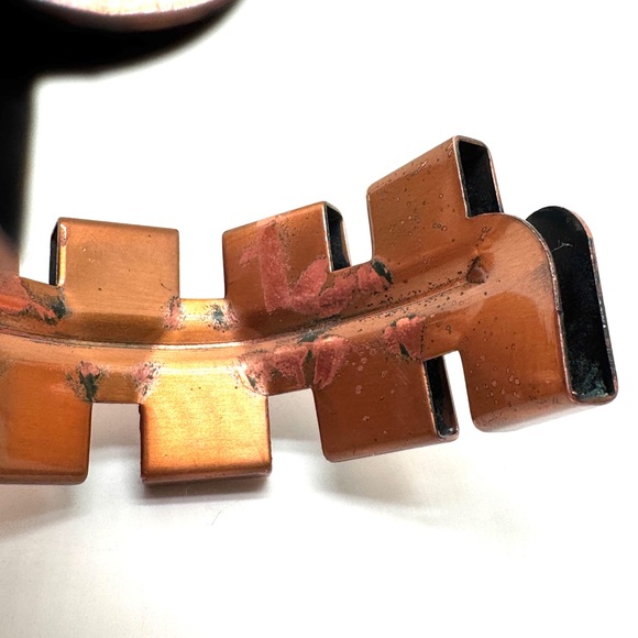 Renoir Vintage Copper Cuff Modernist Geometric Bracelet - Picture 12 of 16